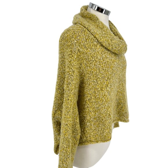 Free People BFF Sweater Cowl Neck Textured Oversized Quince Yellow Green Size XS - Picture 5 of 13